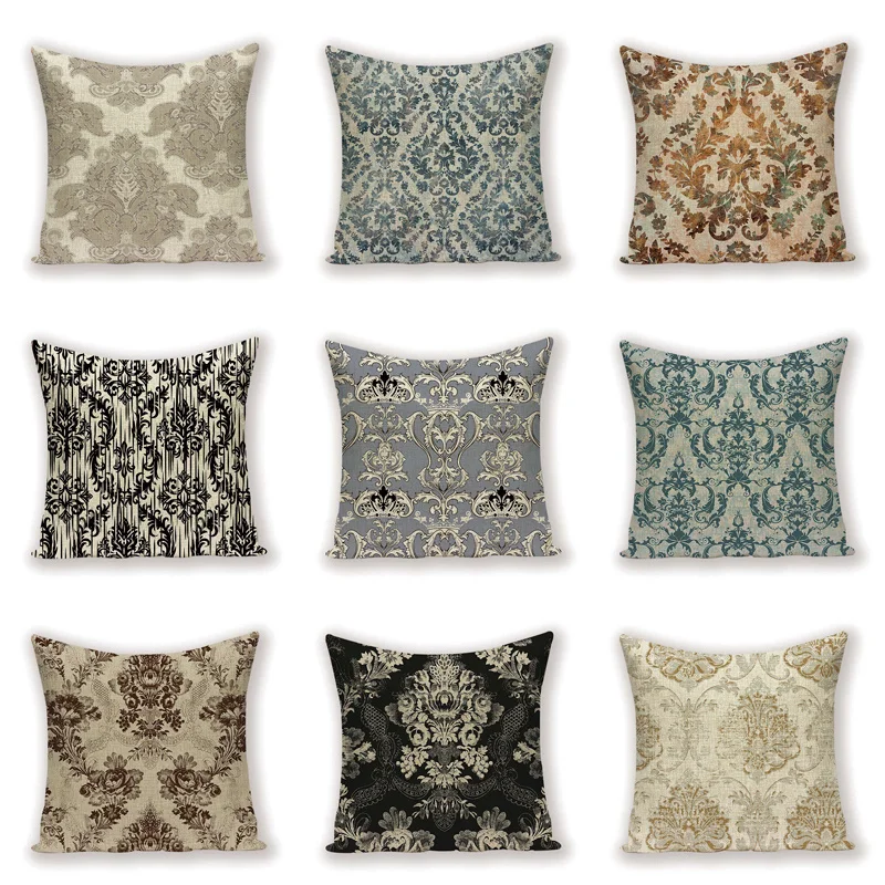 Ретро геометрический Чехол Подушка Цветочный абстрактный дом домашний декор