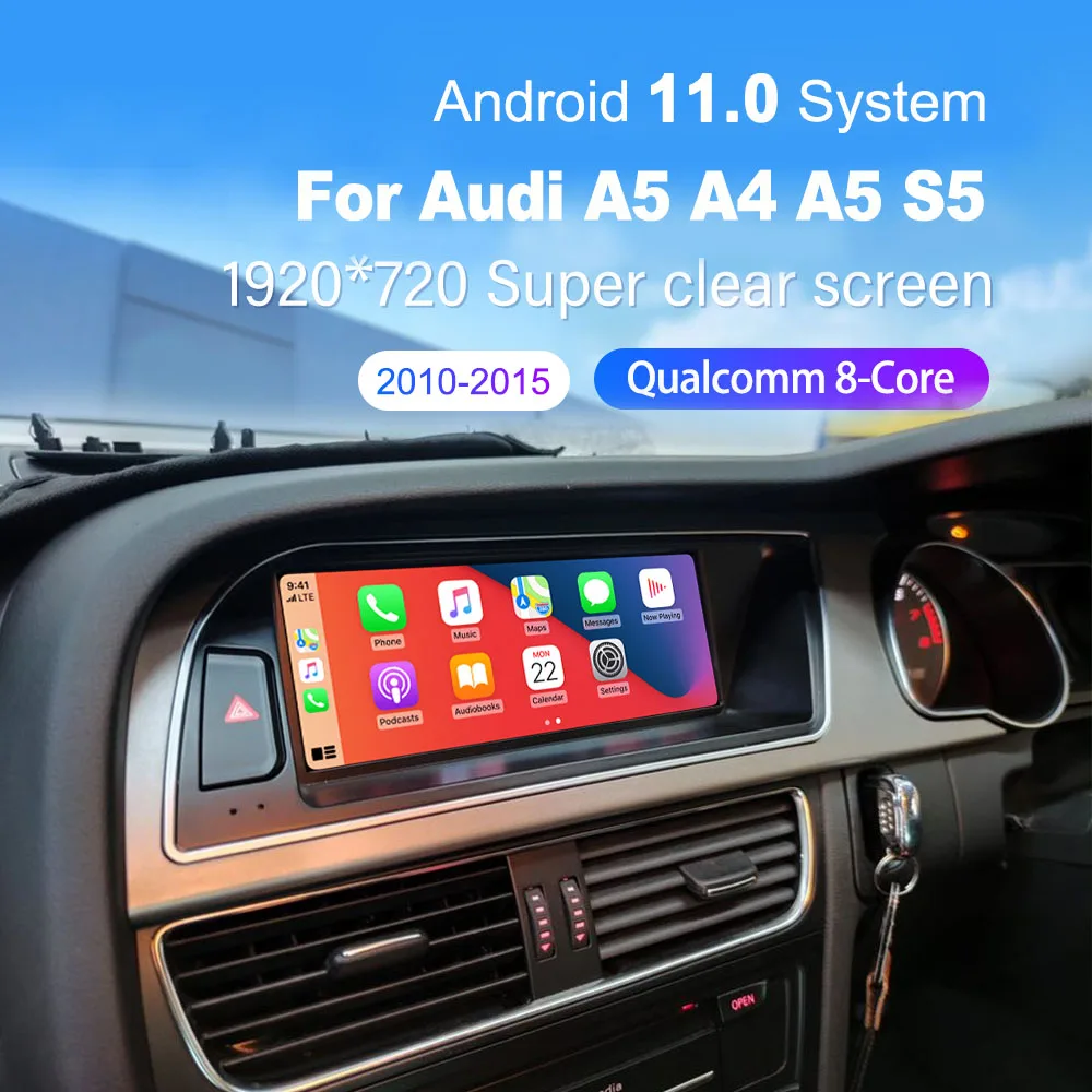 8 + 128 ГБ Android 10 для Audi A4 A4L A5 B8 8K 2009-2012 Стерео GPS DVD Радио экран монитор MMI 2G 3G MIB