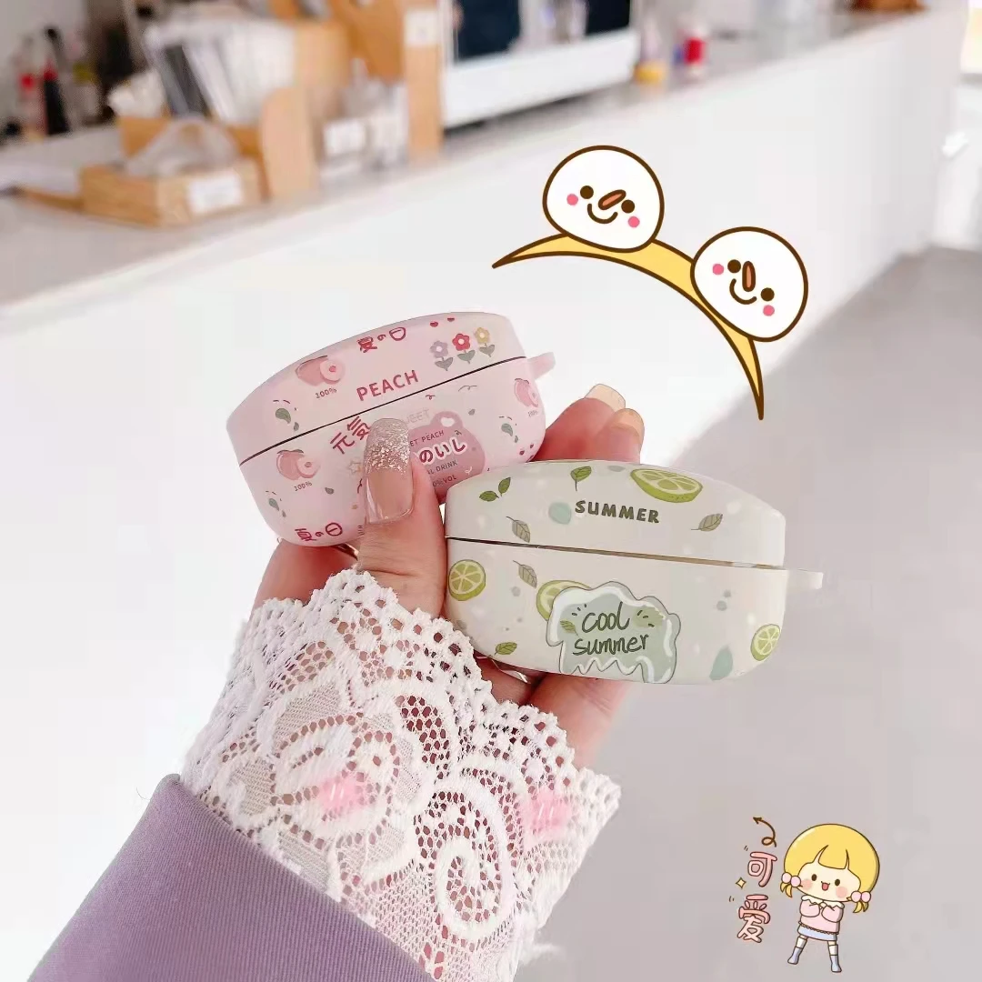 

Cartoon Drink Crystal sticker Headset case For Sony WF-1000XM4 Bluetooth Earphones case Protection Case for Sony WF-1000XM4