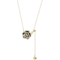 Elegant Black Camellia Necklace 6