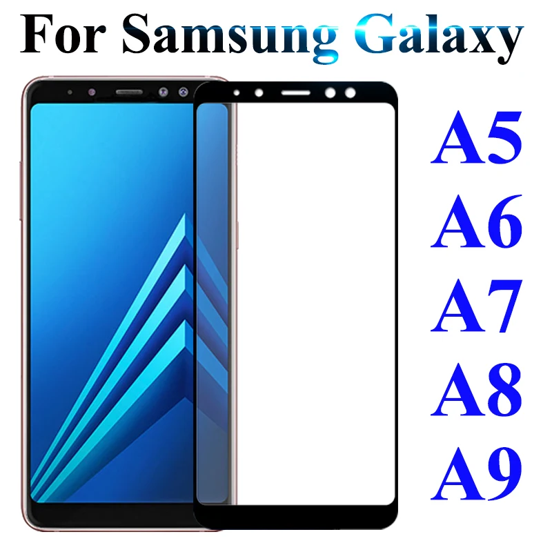 Защитное стекло для samsung galaxy a5 a6 a7 a8 a9 2018 экранный протектор samsun galax a 5 6 7 8 9