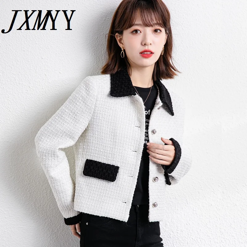 Женская короткая куртка с отложным воротником элегантный пиджак небольшим