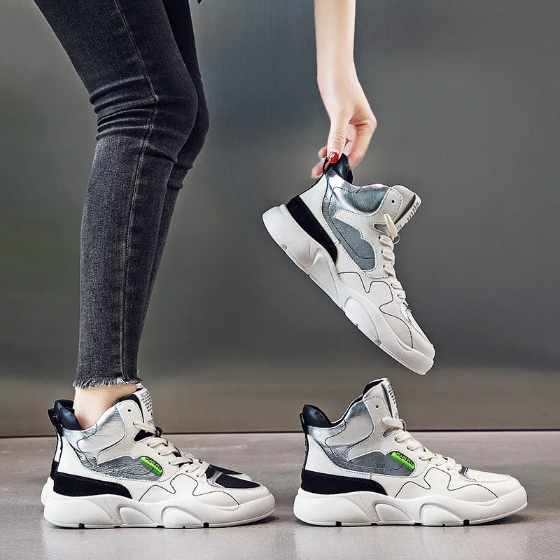 Повседневная обувь из толстого плюша с высоким берцем Удобная Вулканизированная