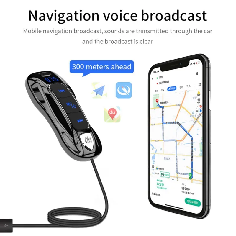 Новый Bluetooth 5 0 автомобильный комплект громкой связи fm передатчик MP3 плеер PD3.0