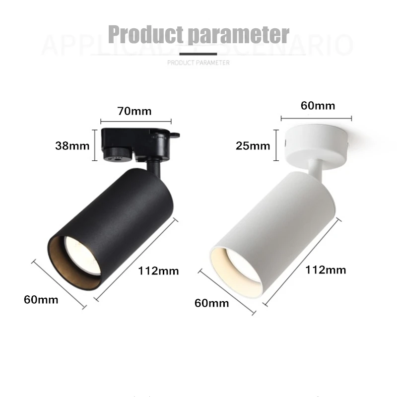 Dimmable LED spotlight clothing store background wall 7W golden track light surface mounted ceiling | Лампы и освещение