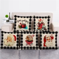 elk sofa cushion cover christmas throw pillow cushions santa claus fauxlinen pillowcase festive gift pillow cover home decor
