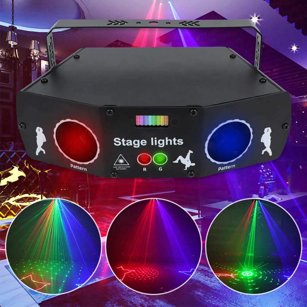 

Sale 5 Eyes 3-in-1 Laser Party Light Sound Activated Stage Light with Various Patterns Laser Light for Party Club KTV Bar Stage