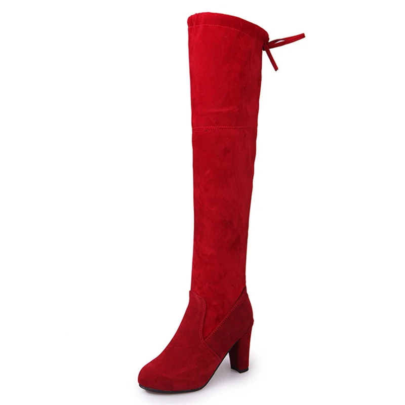 Autumn and winter over the knee boots women's high-heeled stovepipe stretch high slim bo | Обувь