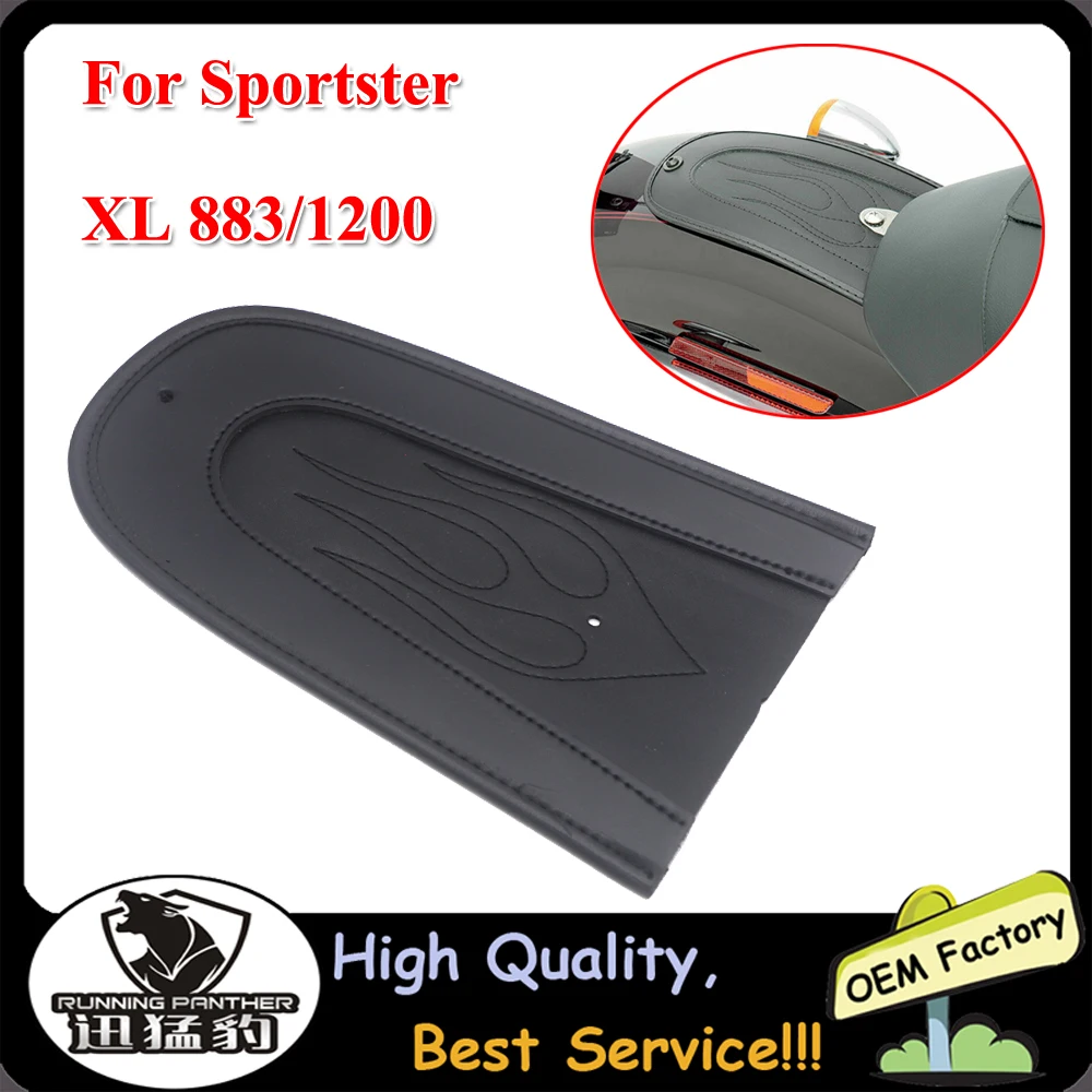 

New Black Leather Flame Rear Fender Bib Cover cushion Fit For Harley Sportster Super Low XL50 XL 883 1200 XL883 XL1200 2004-Up