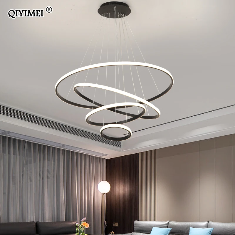 White Coffee Black LED Pendant Lights For Bedroom Dining Kitchen Room Aluminum Hanging Cord Lamp New Fixture Home Decorate Light |