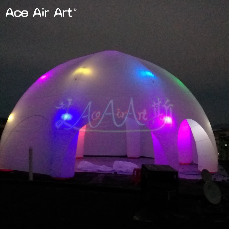 10m diameter LED lights inflatable dome spider marquee tent event gathering station with full cover and removable zipper door | Дом и сад