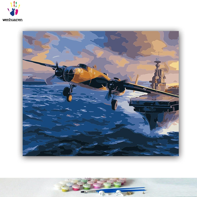 DIY Краска для раскрашивания по номерам морские картины с набором 40x50 в