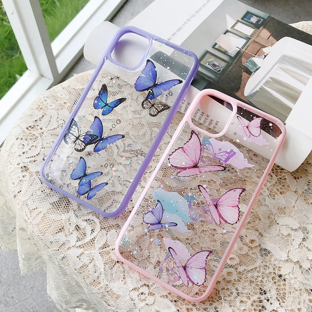 Butterfly Lens Protective Case Sleeve Shockproof Shining Transparent Phone Protector Cover for iPhone11/12 11/12 Pro 11/12ProMax | Игрушки и