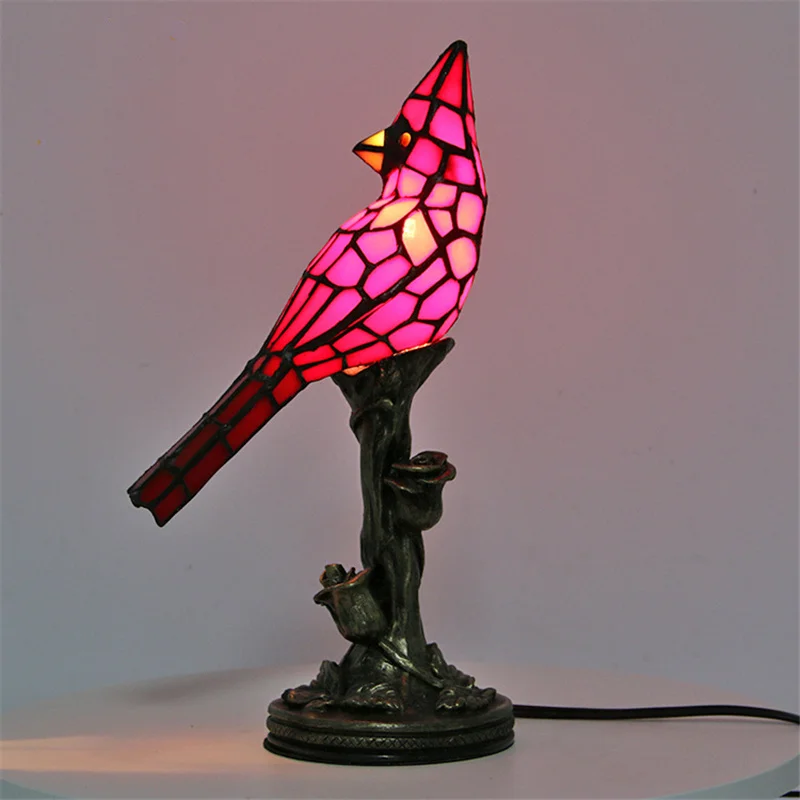 

Европа настольные лампы в стиле Тиффани креативная красная птица настольная лампа животное для украшения спальни прикроватная лампа для к...