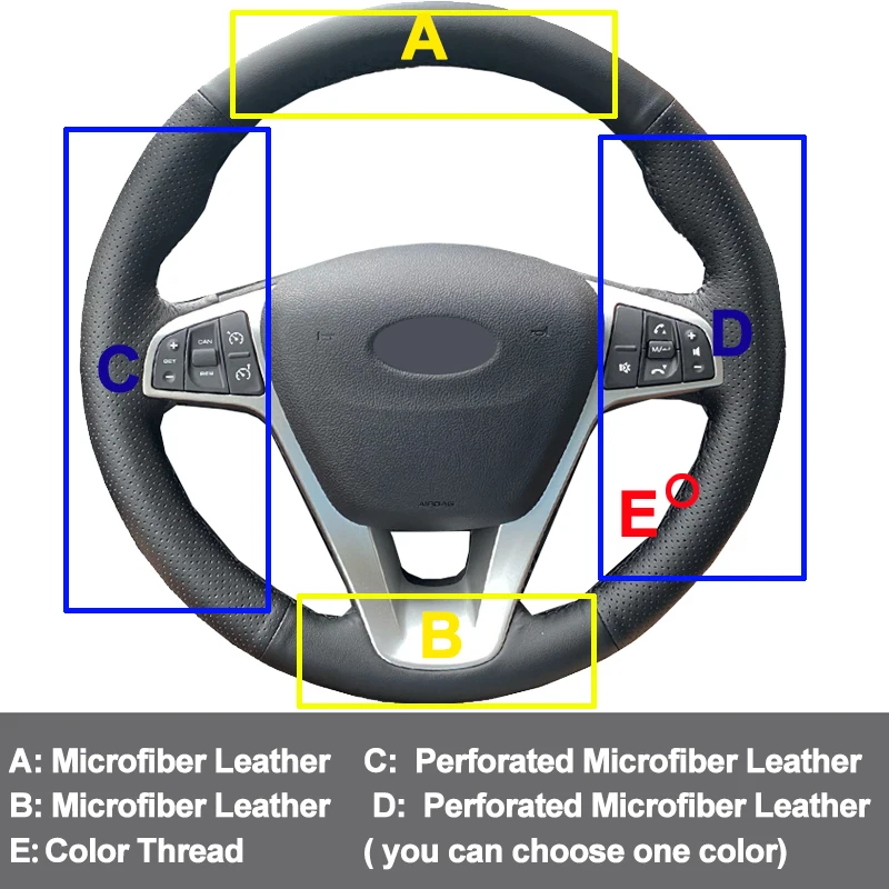 Hand Sew Car Steering-Wheel Cover Black Beige Gray Wrap For Lada Vesta Xray 2015-2018 2019 2020 2021 Braid on the Steering wheel |