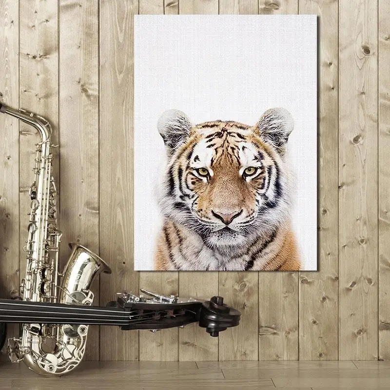 

Fashion Wall Art Poster and Prints Tiger Animal Poster Canvas Painting Modern Pop Living Room Decoration Wall Paintings