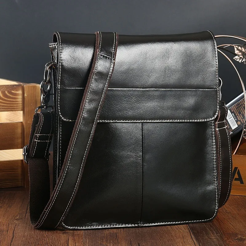 Men'S Shoulder Bag Casual Leather Business Vintage Fashion Top Crossbody Vertical Bags |