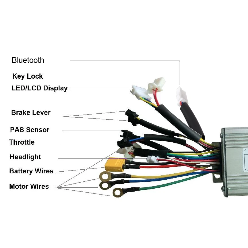 9 Mosfet контроллер KT подходит для 36/48V 250/350/500W электрический велосипед с бесщеточным двигателем постоянного тока мотор для центрального движения Синусоидальная волна для е-байка программист