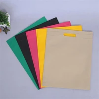 20 pieces ulti use gift bag with handle shopping bag solid color non woven birthday party favor diy craft gift tote bags