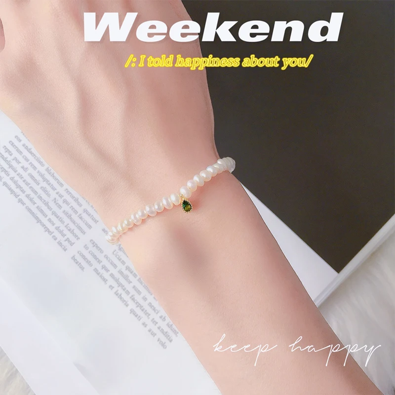 

Delicate Baroque Emerald Pearls Necklace For Women Natural Pearl Pendant Chain Bracelet Ladies Jewelry Trend Wedding Gifts