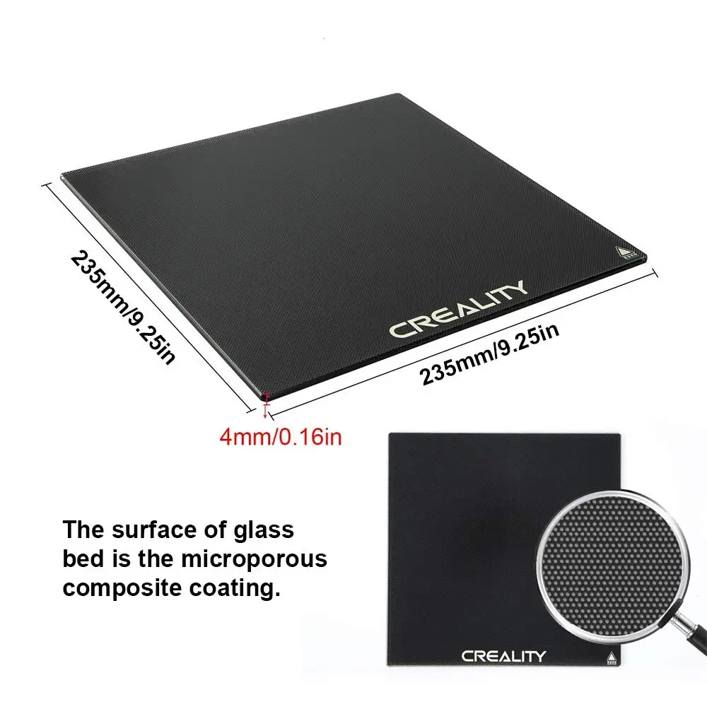 

Tempered Glass Plate 3D Printer Carbon Crystal Silicon Glass Heated Bed Build Platform for Ender-3/Ender-3 Pro/Ender-3