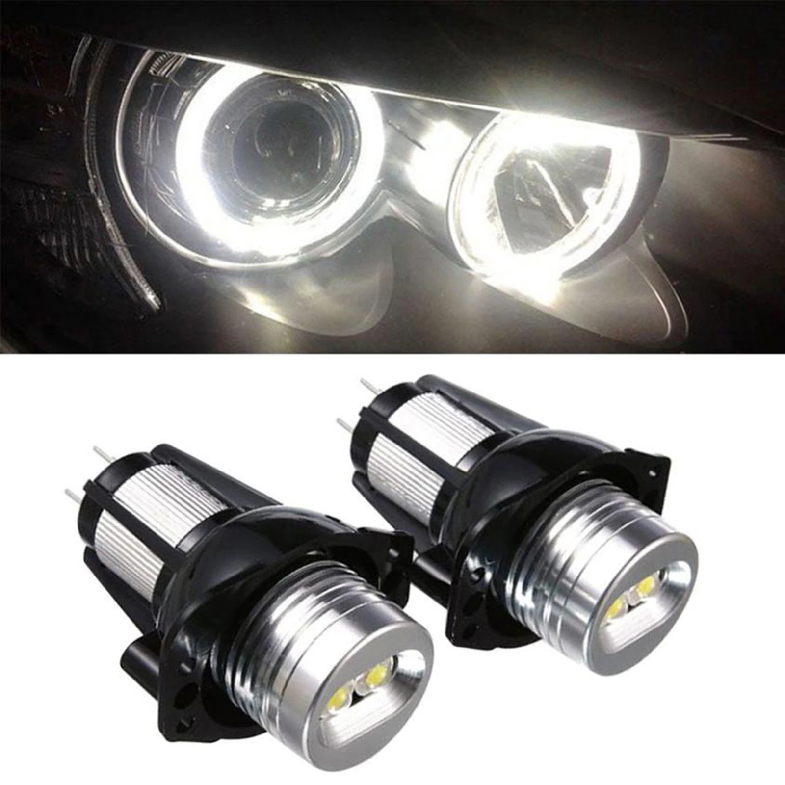 

2x LED Angel Eyes Light 6000K Compatible with BMW E90 E91 05-08 Accessories