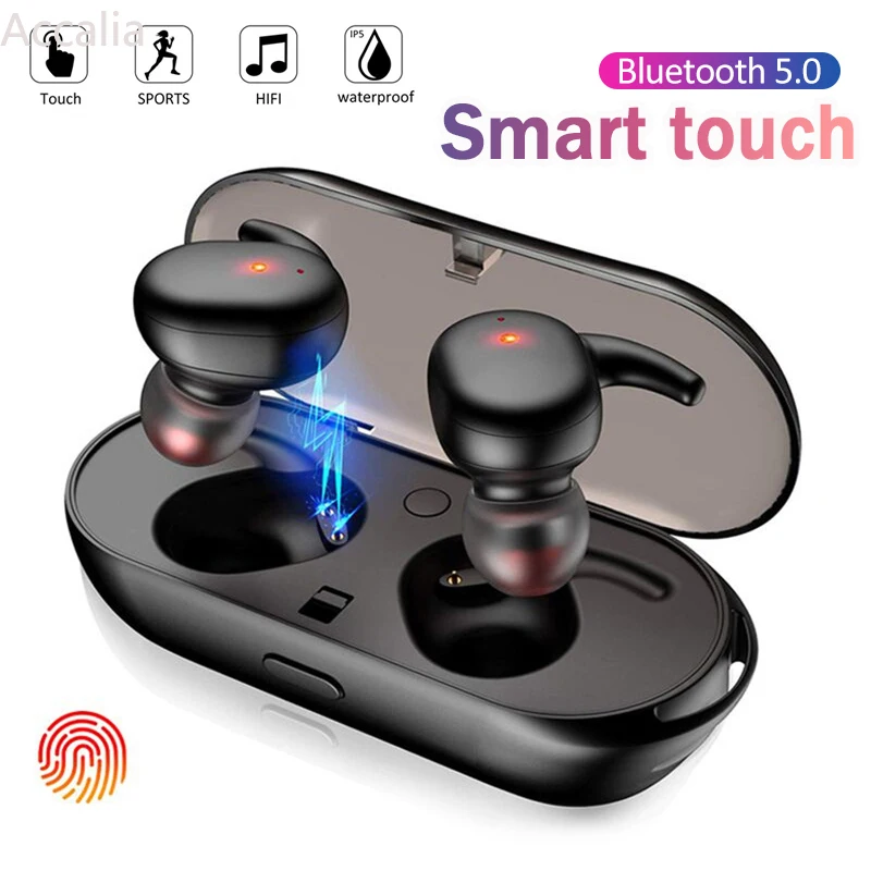 TWS Wireless Blutooth 5.0 Earphone Sport HIFI Mini Headset 3D Stereo Bass Sound Music In-Ear Earbuds for Android IOS Cell Phone