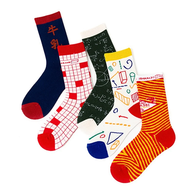 Мужские и женские цветные хлопчатобумажные носки для Рождественский подарок