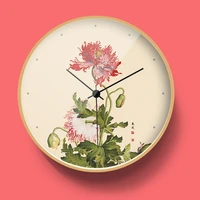 romantic loyal hyacinth flower painting clock living room coffee shop creative design silent art wall watch home decor 12 inch