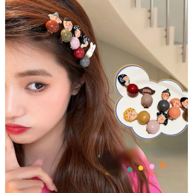 

20PCS/lot Cartoon Villain Hair Clip Bangs Broken Hair Clip Headdress Female Cute Spring Clip Hair Accessories for Women