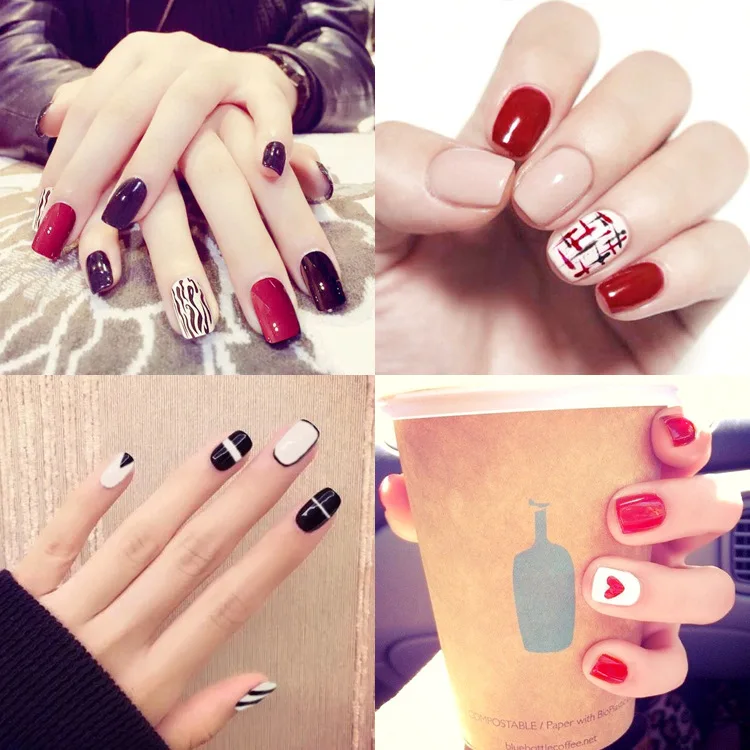 Милые 24 шт. накладные ногти короткие круглые для ногтевого дизайна с полным