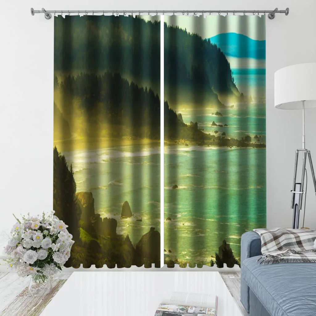 

Beautiful Photo Fashion Customized 3D Curtains nature scenery landscape curtains 3d stereoscopic curtains