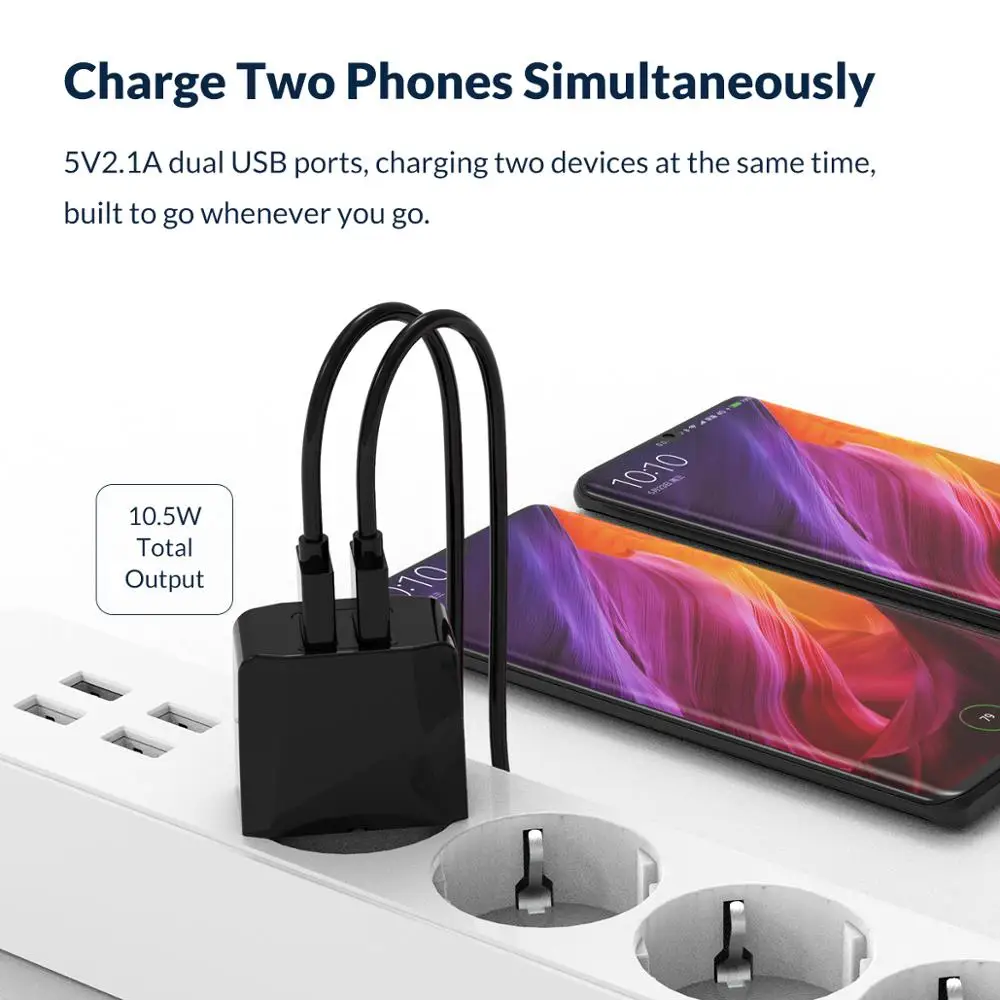 Зарядное устройство Orico 10 Вт 2xUSB A черный/белый цвет|usb charger|orico usb chargercharger for |