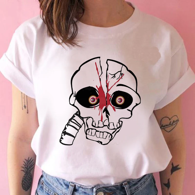 

Vogue Princess Kawaii Harajuku T Shirt Women Ullzang Cute T-shirt Funny Skulls Graphic Tshirt Short Sleeve Funny Girls Tshirt