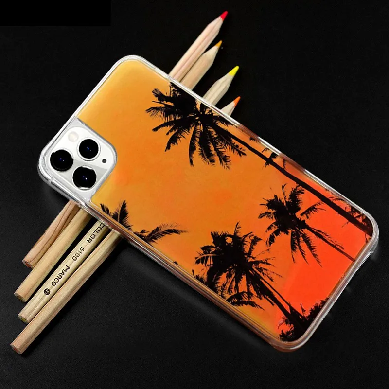 2019 светящийся неоновый песок чехол для телефона в темноте фосфоресцирующий