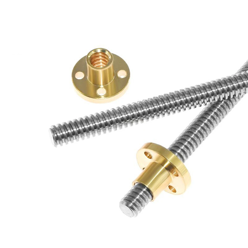

3D Printer T8 Lead Screw OD 8mm Pitch 2mm Lead 2mm/8mm 200mm 250mm 300mm 350mm 400mm 450mm 500mm With Nut For Reprap