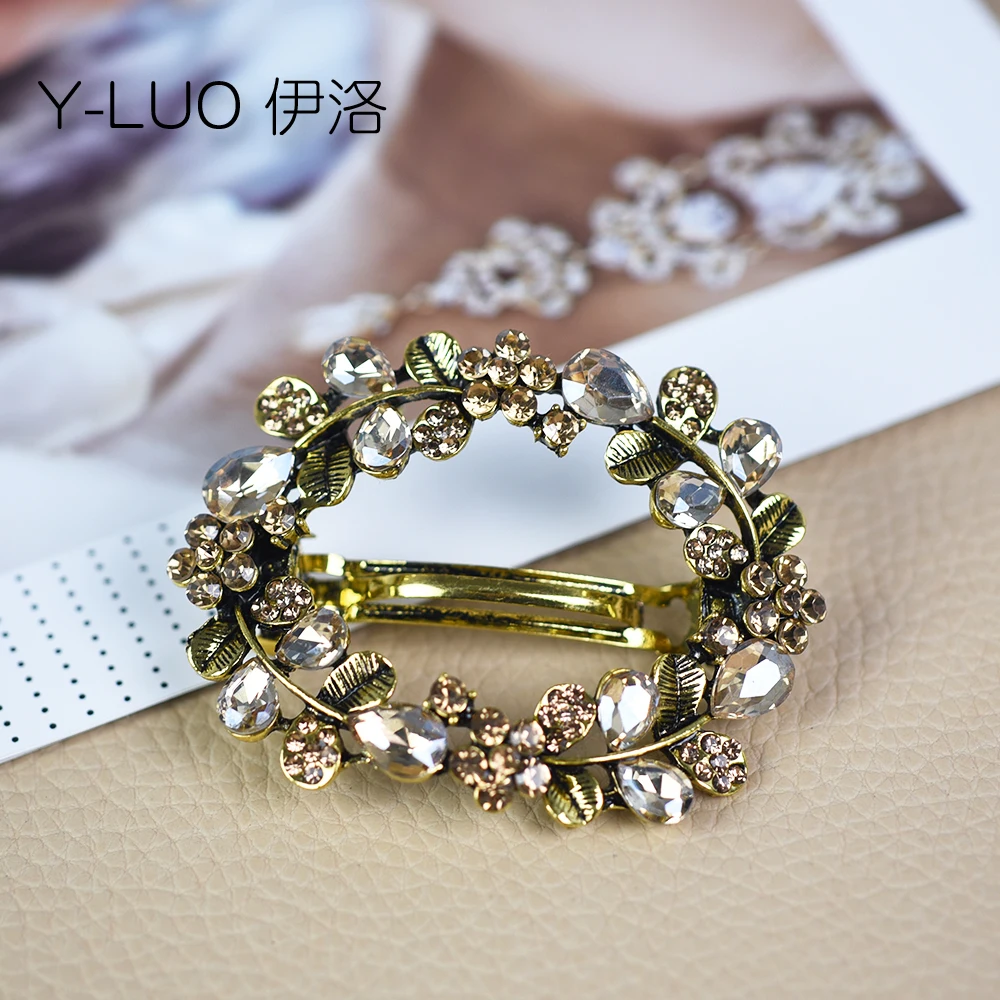 

Women headwear 2020 cute flower hair clips for girls crystal hair barrettes fashion rhinestone hair accessories for women