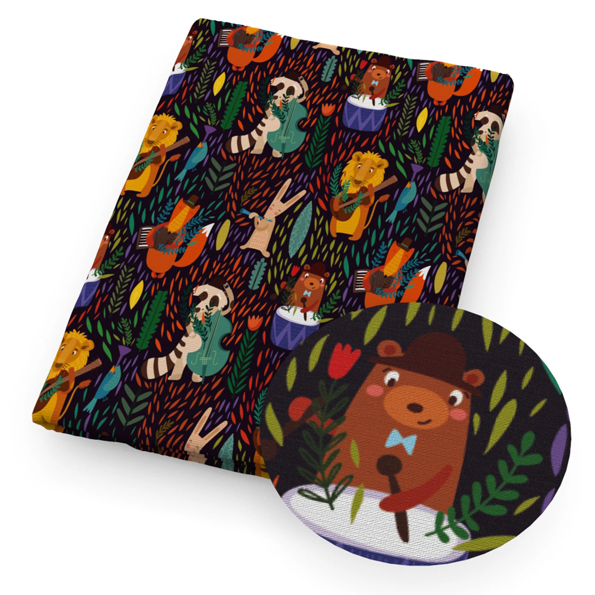 50*145cm Fox Animal 100% Pure/ Polyester Cotton /4 Ways Stretch Material Patchwork Sewing Fabrics Quilt Needlework DIY Cloth - купить по