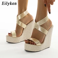 eilyken super high peep toe gladiator wedges sandals cover heel platform ladies sandals fashion summer women shoes size 35 42