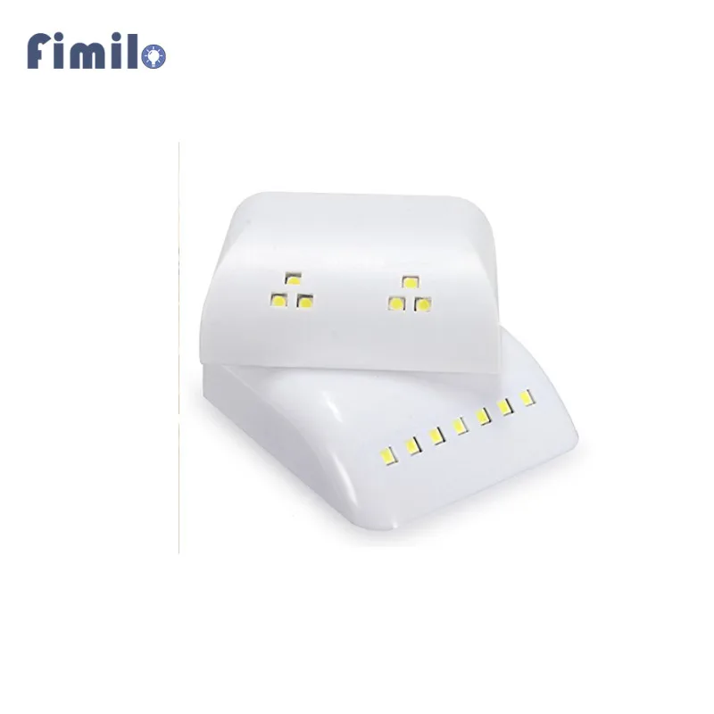 

4pcs PIR Motion Sensor Night Lamp Battery Powered Intelligent LED Night Light With Motion Sensor For Wardrobe Drawer Bedroom