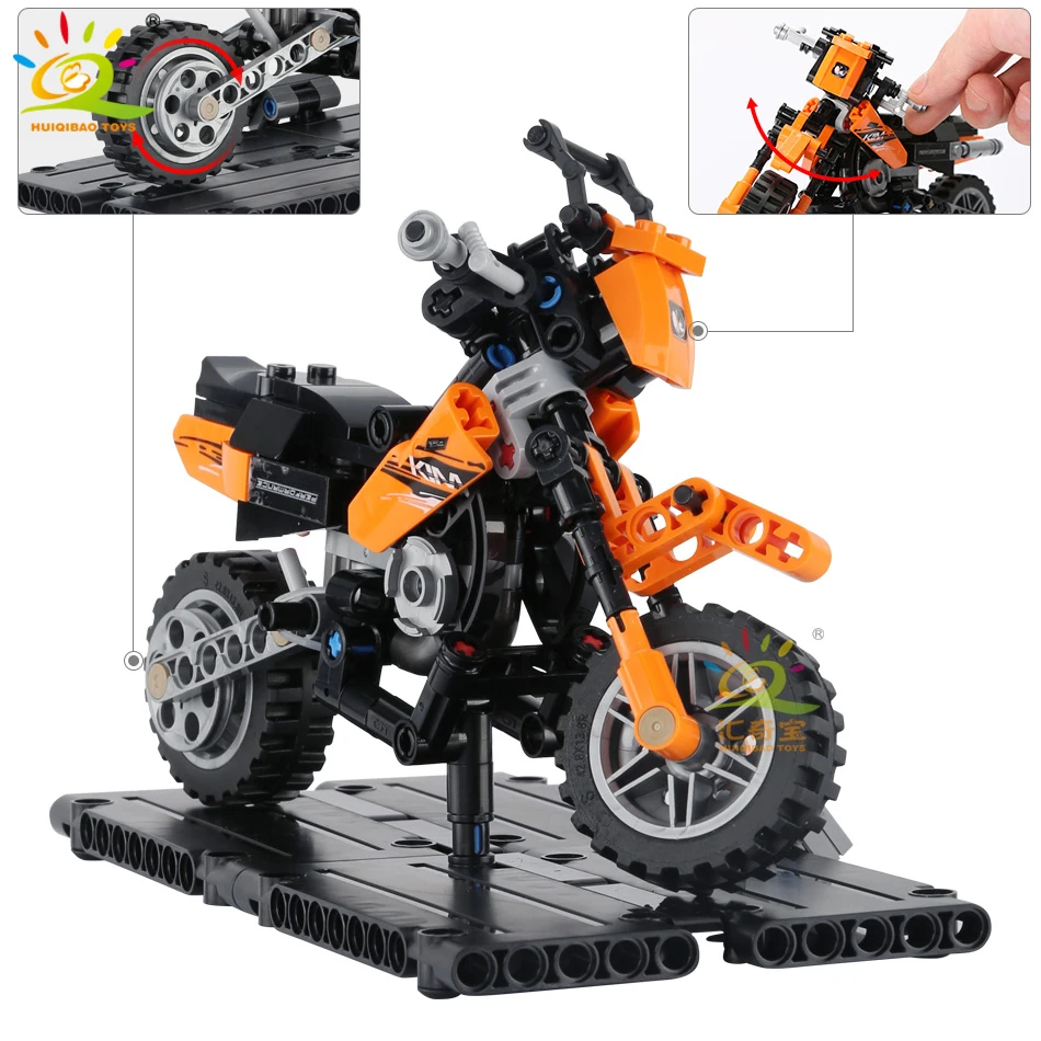 HUIQIBAO внедорожная модель мотоцикла строительные блоки скоростной Чемпион