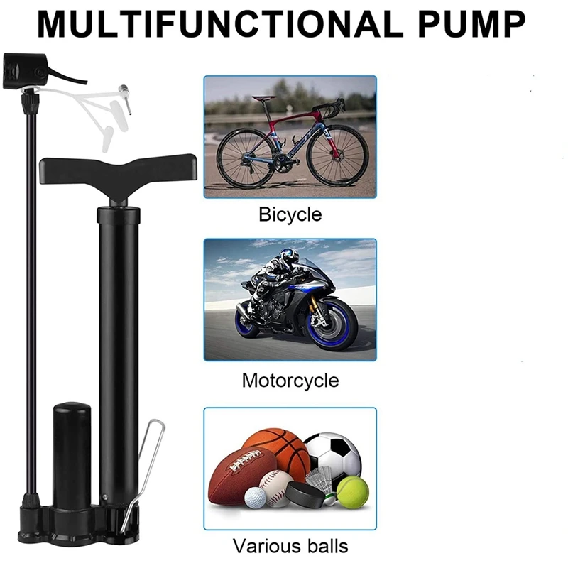 

Bike Pump, 120PSI Bicycle Pump Compatible with Presta and Schrader Valve