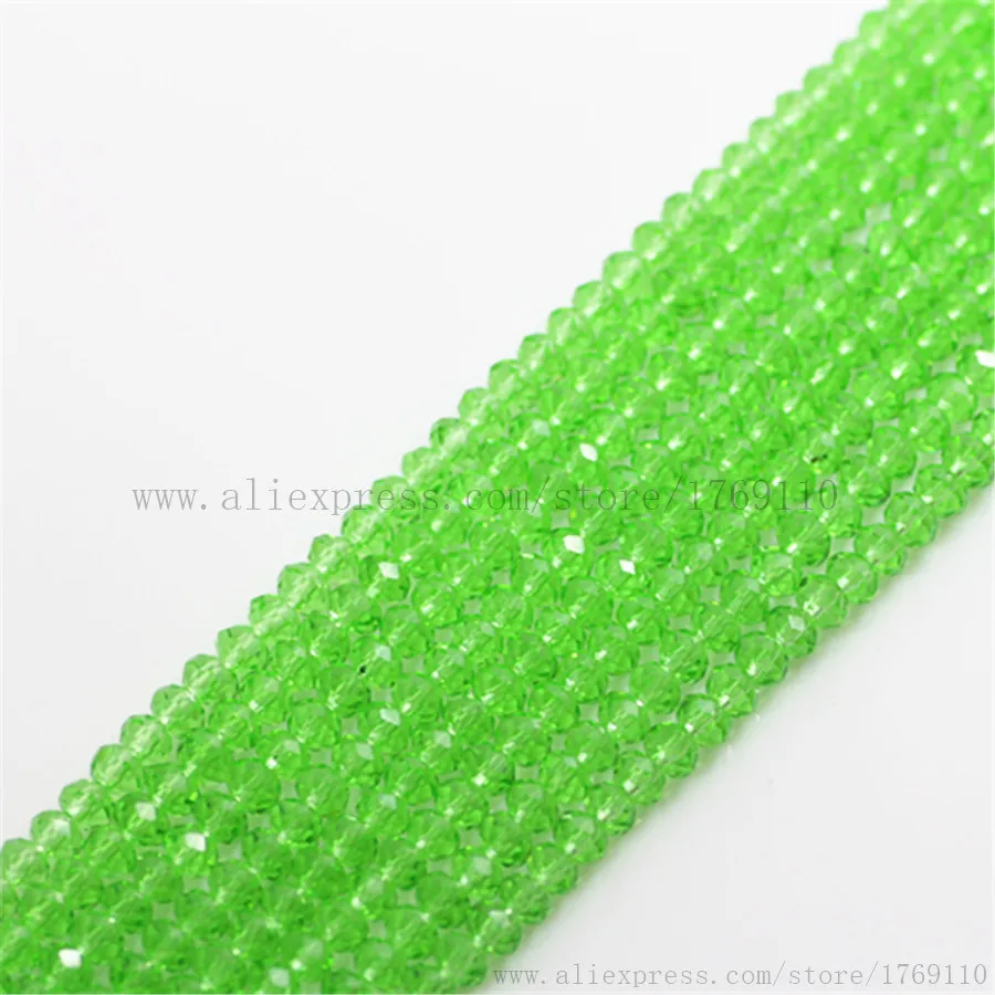 

Isywaka Light green Color 170pcs 2mm Rondelle Austria faceted Crystal Glass Beads Loose Spacer Round Bead for Jewelry Making