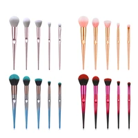 new 5 pcs thumbprint style makeup brushes set eye shadow foundation powder eyelash lip concealer blush make up brush tool