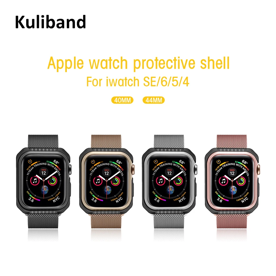 

TPU+PC Case for Apple Watch SE/6/5/4 40MM Watch Case Full Protective Cover Frame for iWatch Series 6 SE 44MM Ultra-thin Case