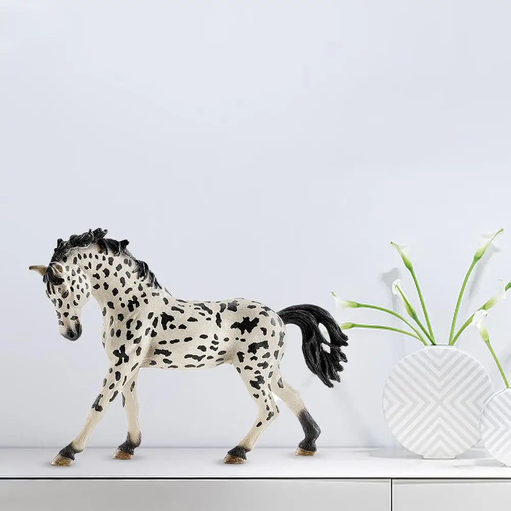 PVC Simulation Paard Animal Model Horses 5inch Denmark Knabstrupper Mare Toy Figure Farm Animals Toys Fairy Garden Decoration | Игрушки и