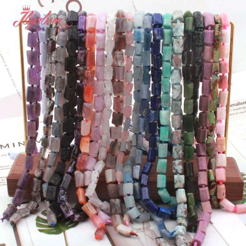 6x8-8x12mm Column Tube Agates Charoite Amazointe Natural Stone Beads for DIY Accessories Necklace Bracelet Jewelry Making 15