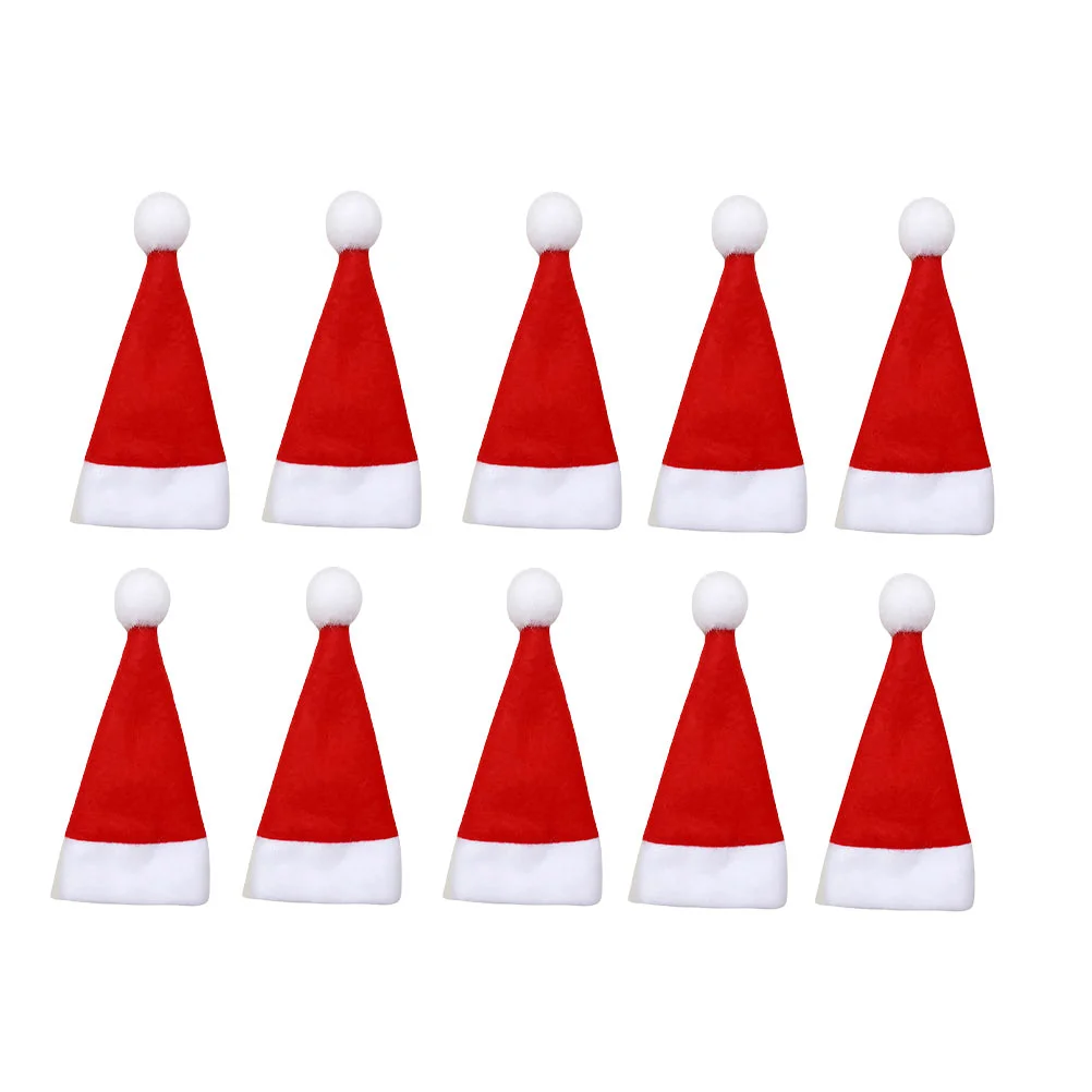 

12pcs Xmas Hat Bottle Sleeves Lovely Party Tableware Bags (Red White)