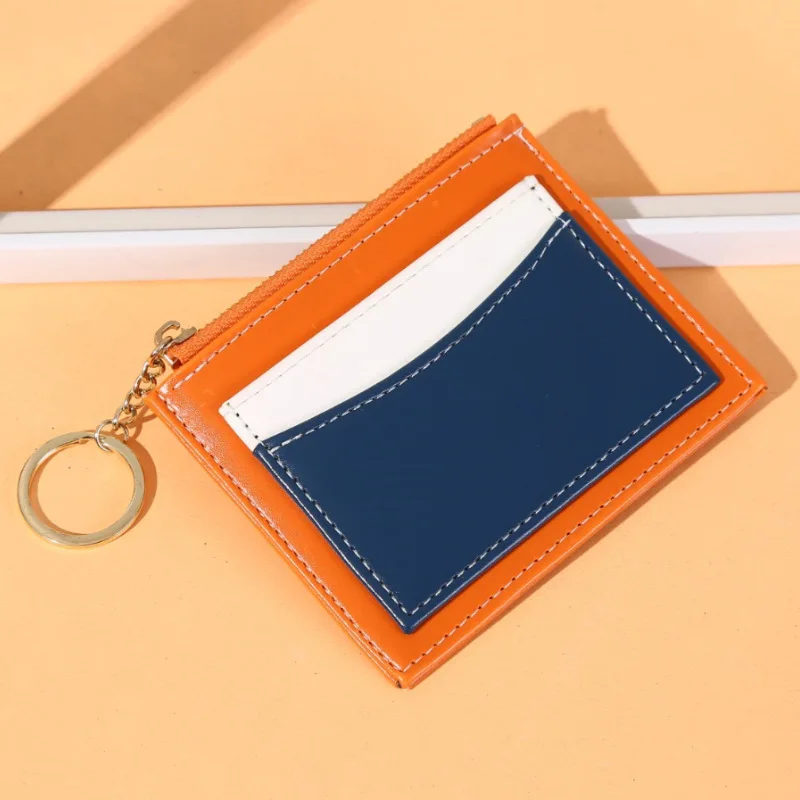 

PU men and women fashion card bag coin purse credit card ID card holder ID card bus card storage bag zipper neutral 2021