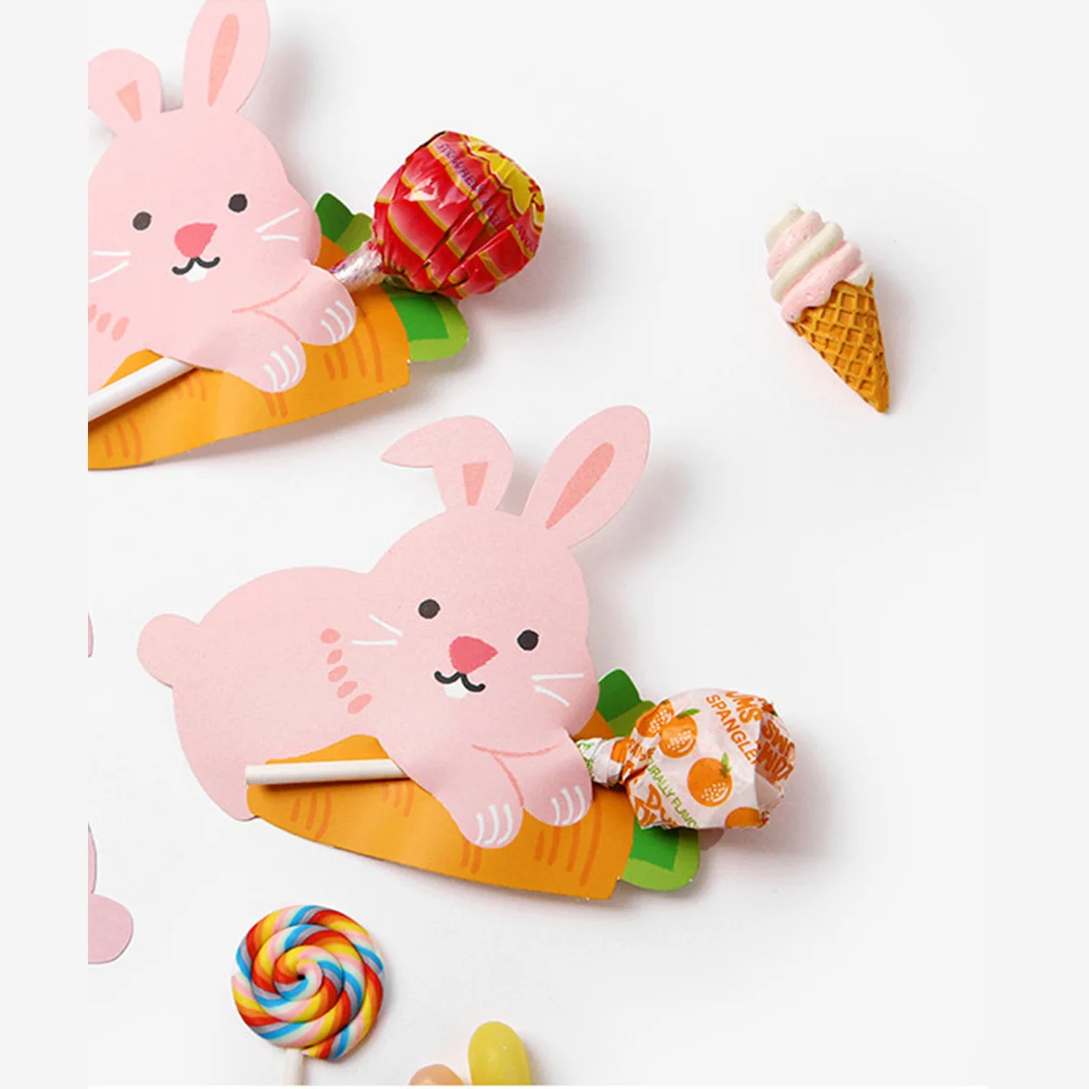 50 шт. мультяшный кролик леденец Конфета декоративная бумажная открытка